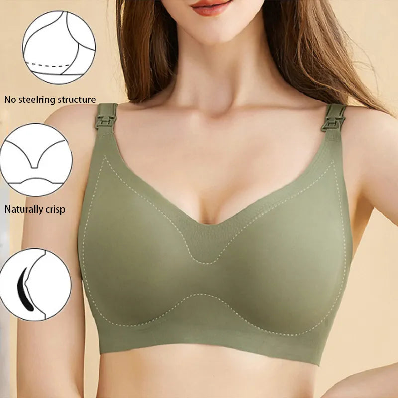 Our Ultra Thin Laser Cutting Ladies Feeding Bra Removable Padded Breastfeeding Bras Plus Size Push Up Maternity Nursing Bra