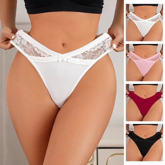 Our Junella Lace Transparent Sexy lingerie Women's Cotton and back spandex Panties Breathable Pattern Mid Rise Woman Seamless Underwear high waist