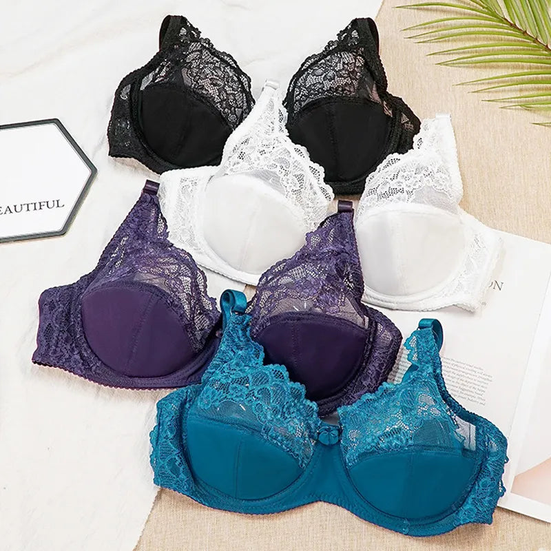 Our Women Bras Fashion Sexy Lace Bra Plus Size Bralette Thin Cup Underwire Bras Underwire Lingerie Underwear Top