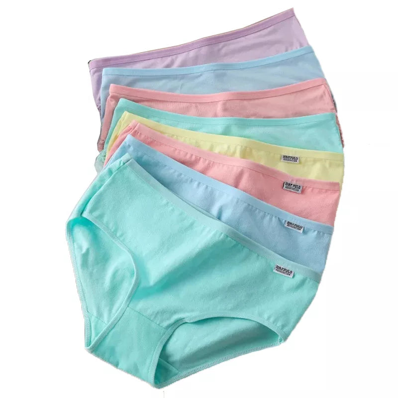 Our 7Pcs Panties for Woman Underwear Cotton Sexy Breathable Soft Lingerie Female Briefs Girls Cute Solid Color Underpants Large Size