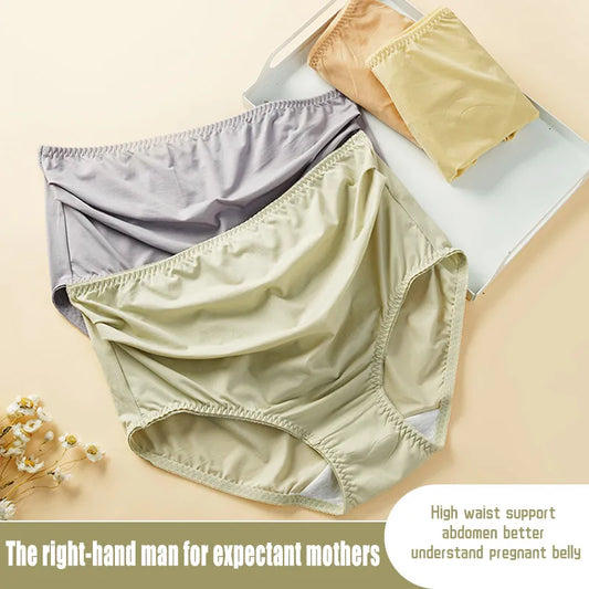 Our very soft and comfortable satin and cotton Breathable Maternity Panties Solid Color Women's Briefs Pregnancy Panties Cotton Traceless Panties Underwear For Pregnant Women