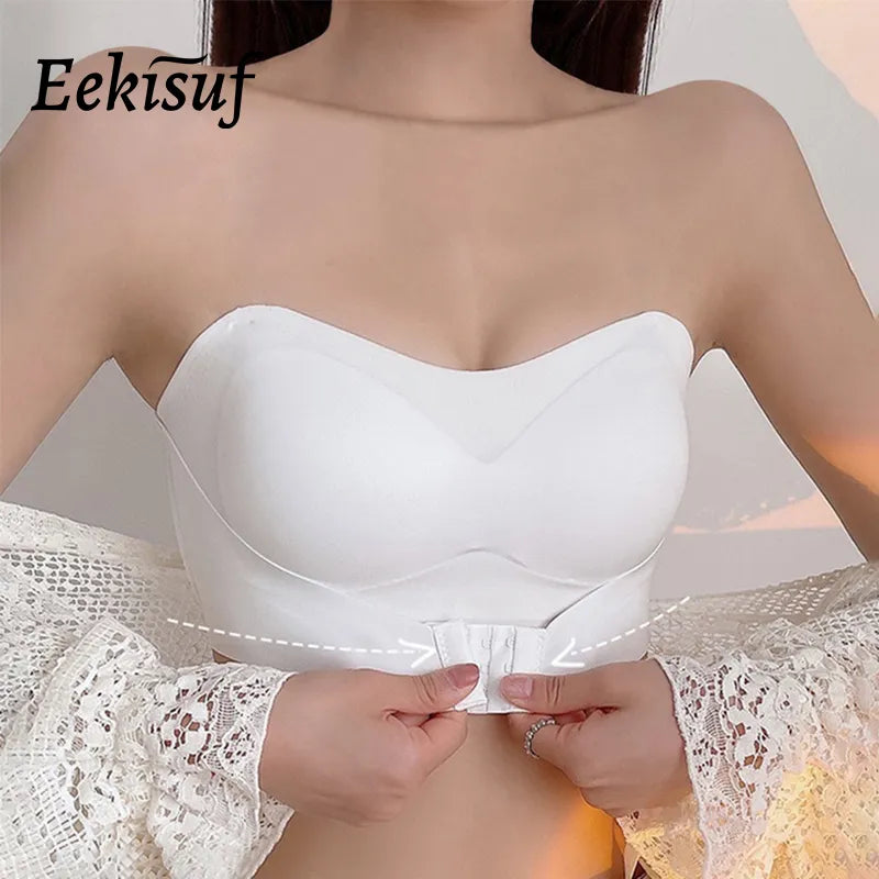 Our Strapless Bra For Woman Invisible Tube Tops Seamless Breathable Wireless Brassiere Push Up Bras Lingerie For Wedding