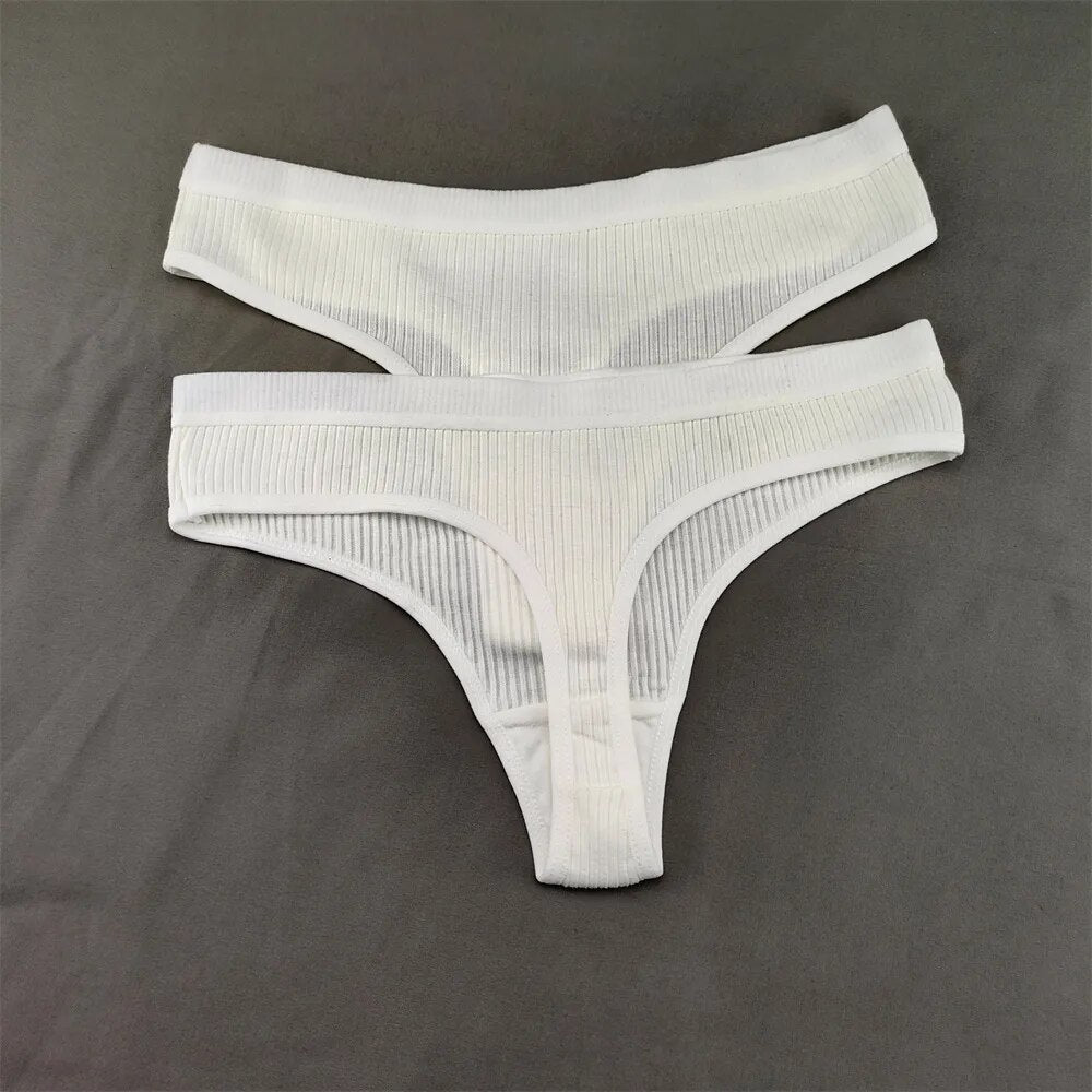 Our classic cotton comfortable wear for all 2PCS/Set Black White G-string Panties Women's Cotton Thong Underwear Sexy Panty Female Underpants