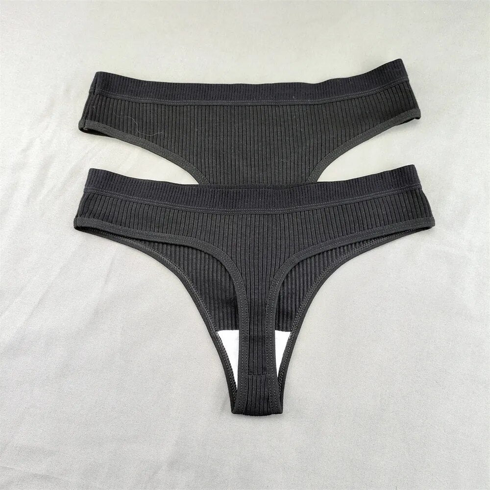 Our classic cotton comfortable wear for all 2PCS/Set Black White G-string Panties Women's Cotton Thong Underwear Sexy Panty Female Underpants