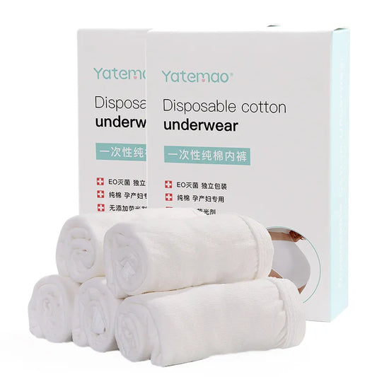 Our 100% cotton 5PCS Briefs Sterilized Disposable Underwear Maternity Underwear cotton Postpartum Underwear Travel Panties