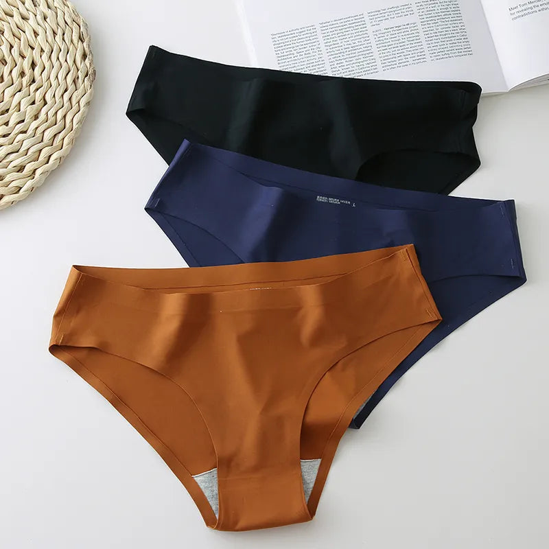 Amanda 4PCS Set Women's Panties Silk Female Underwear 13 Color Panties Women Seamless Woman Lingerie Briefs 3XL Ladies Underpants