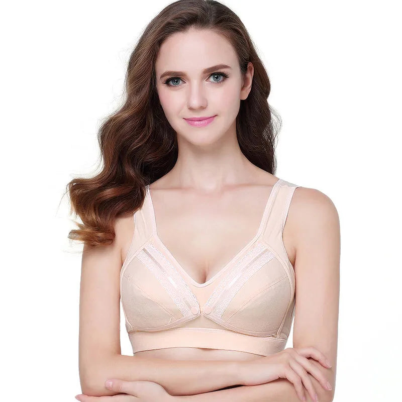 Our organic cotton new design Comfortable And Non-marking Nursing Bra Opens At The Front Of The Thin Breastfeeding Bra For Pregnant Women