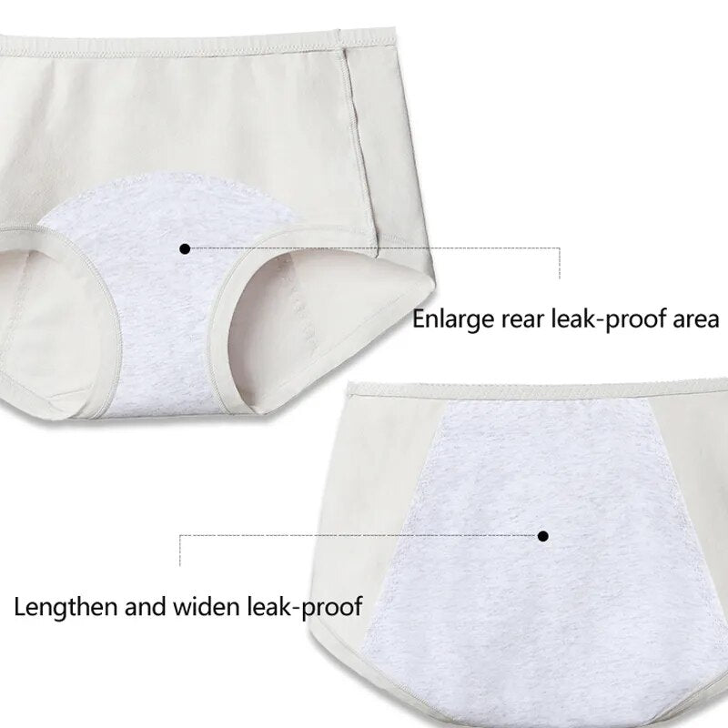 Our 5Pcs /Set cotton High Waist Leak Proof for even Menstrual Panties Women Physiological Briefs Widen Female Period Pants Underwear