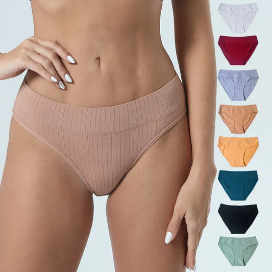 Our 2PCS/Set Women Plus Size Seamless Cotton Panties Daily Underwear Sexy Female Rib Underpants Girls Comfort Briefs Lingerie