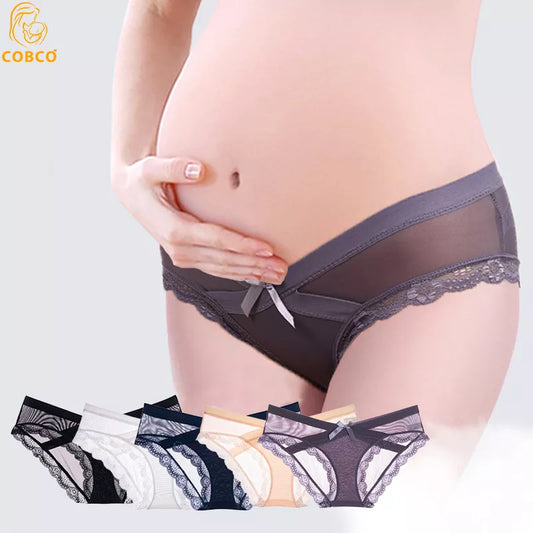 Our Summer Maternity Panties Seamless Lace Low Waist V Briefs for Pregnant Women Pregnancy Underwear Lingerie