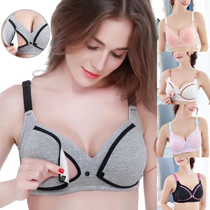 Our molly cotton Nursing Bra Women Nursing Nights Maternity Underwear Open Cup Bra Breastfeeding Bra Feeding Front Closure Bra Maternity Clothes