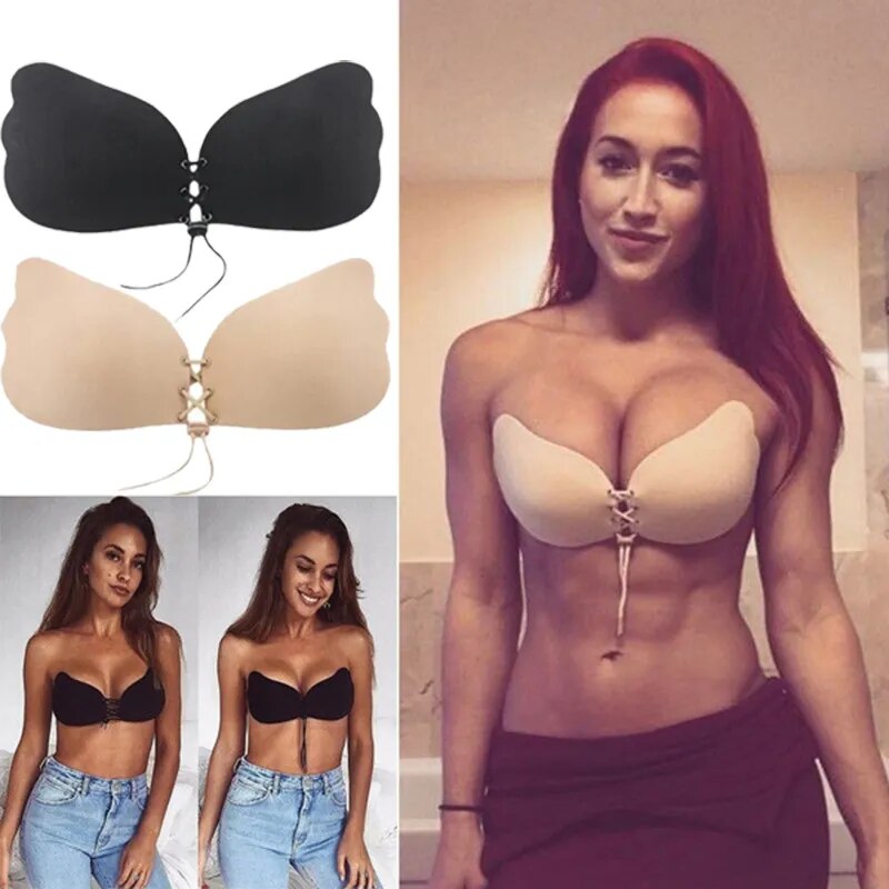 Our Invisible Strapless Adhesive Stick Bra Strapless Push Up Bras Women Sexy Backless Lingerie Seamless Silicone Bralette