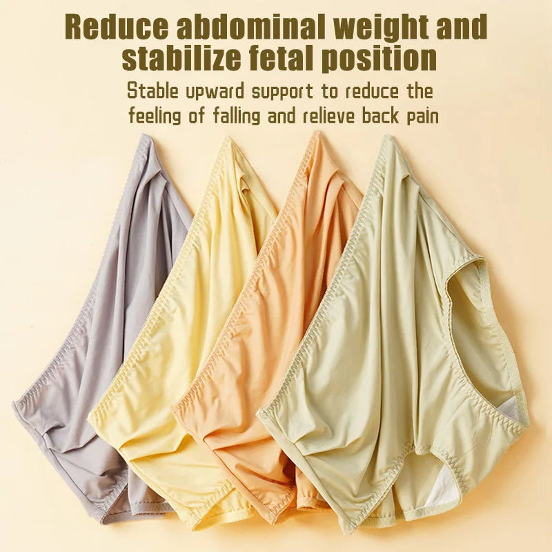 Our very soft and comfortable satin and cotton Breathable Maternity Panties Solid Color Women's Briefs Pregnancy Panties Cotton Traceless Panties Underwear For Pregnant Women