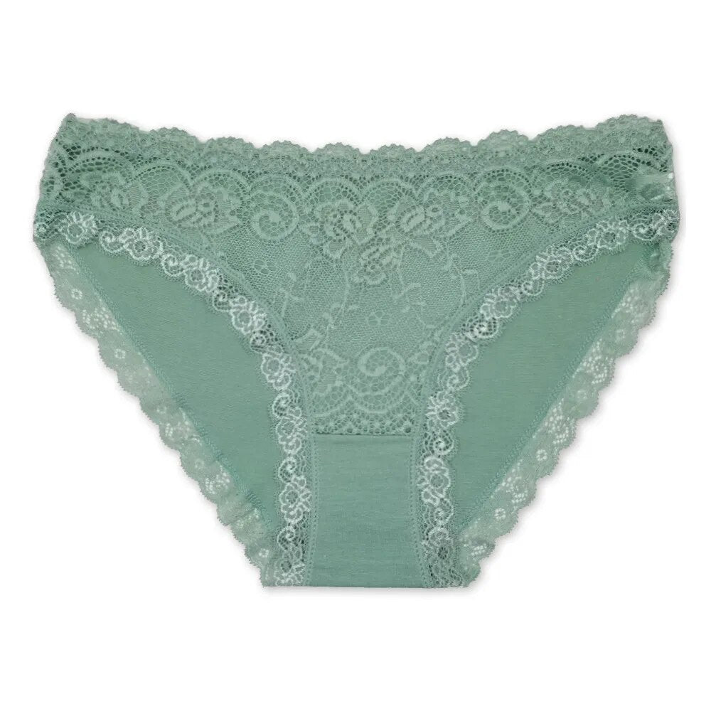 Sexiest one Ladies floral Panties Sexy M-XL Low-rise Underwear Soft Underpants 5 PCS/Set Solid Color Lace Transparent Women Cotton Briefs