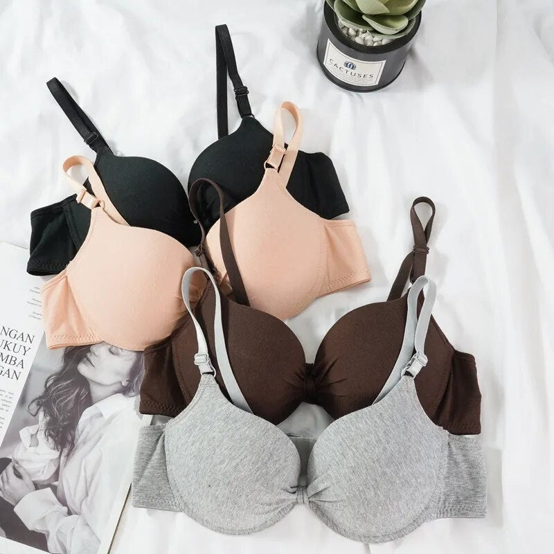 Our Cotton Gathered Bra for Women Sexy Deep V Brassiere Push Up Lingerie AB Cup Bralette Intimate Bras Underwire with seductive fantasy