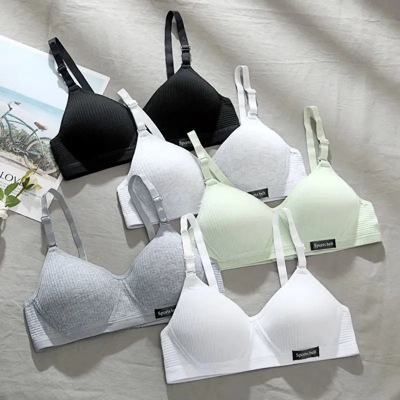 Our Cotton Underwear Women AB Cup Bra Wireless Gathered Comfort V Brassiere Push Up Lingerie Bralette For Women Seamleass Bras