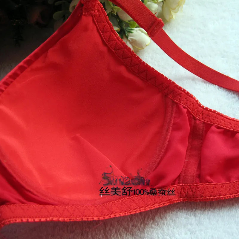 Our luxury Hot-Selling Mulberry silk bra underwear double faced silk print bra