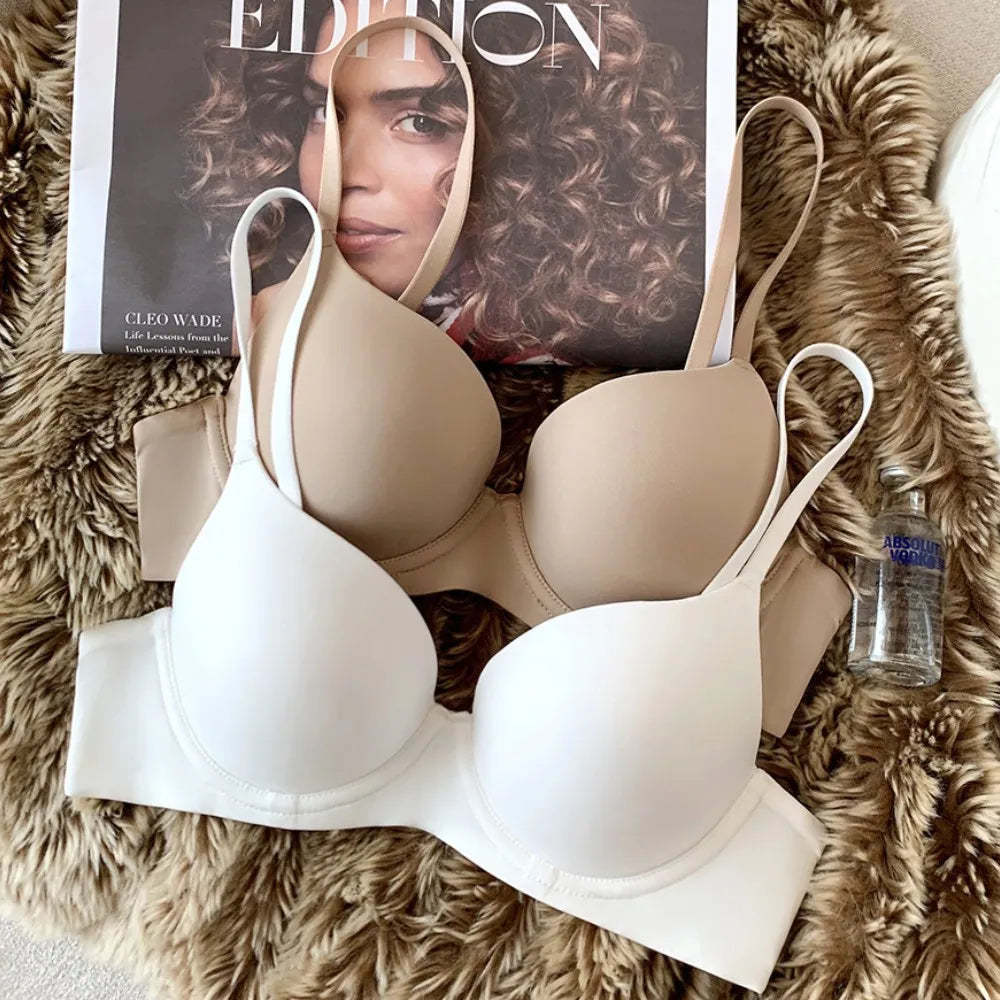 Our Seamless satin Bras For Women Push Up Bra Invisible Support Brassiere Sexy Lingerie 3/4 Cup Top Soft Simple Bralette Women's