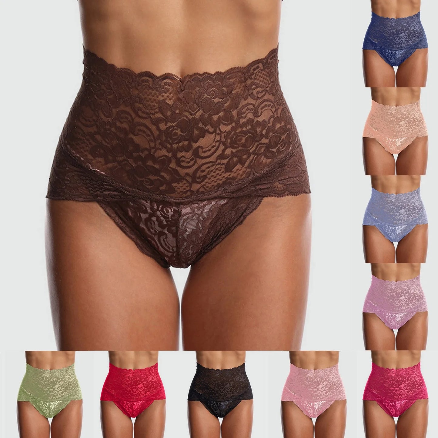 Our Women Panties Female Plus Size High Waist Hollow Out Lace Sexy Underwear Lingerie Briefs Underpants Butt Lift Intimates Clothing