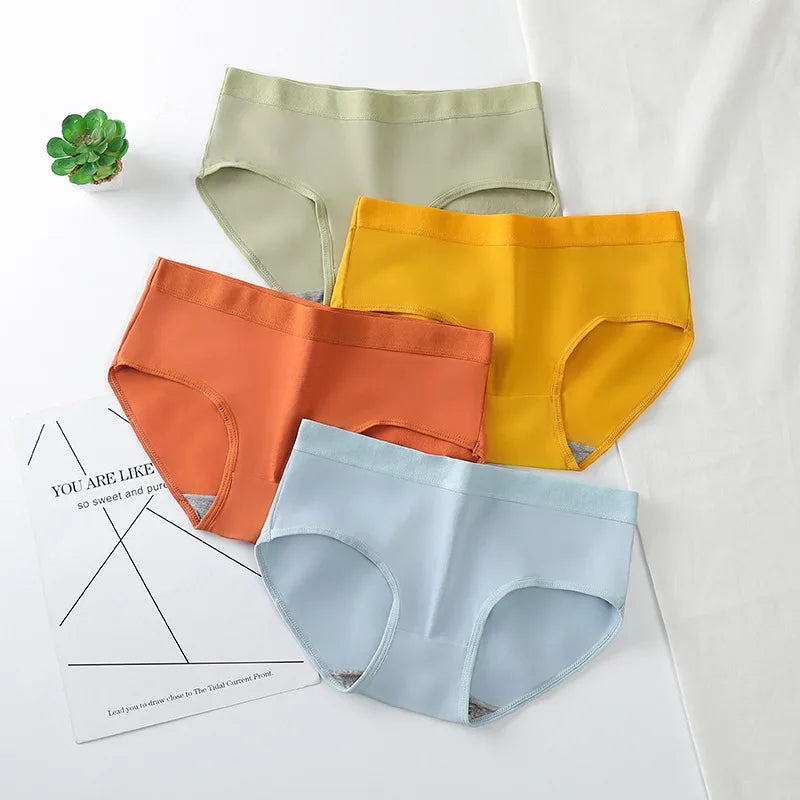 Our 3pcs Underwear Women Plus Size Panties Girl Briefs Sexy Lingeries Cotton Shorts Underpants Solid Panty Intimates period panties