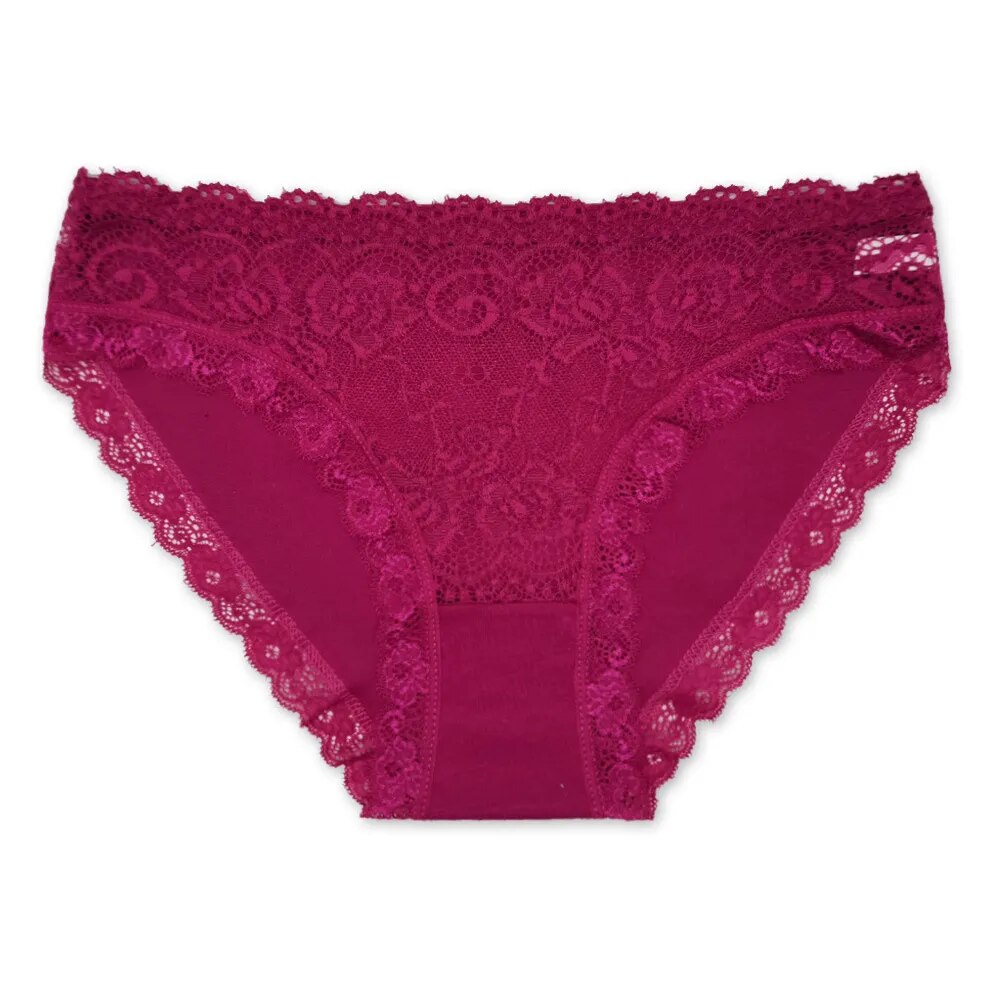 Sexiest one Ladies floral Panties Sexy M-XL Low-rise Underwear Soft Underpants 5 PCS/Set Solid Color Lace Transparent Women Cotton Briefs