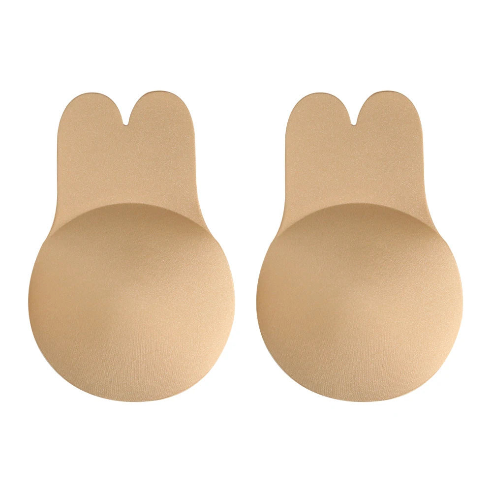 Our Women Push Up Bras Self Adhesive Silicone Strapless Invisible Bra Reusable Sticky Breast Lift Tape Rabbit Nipple Cover Bra Pads