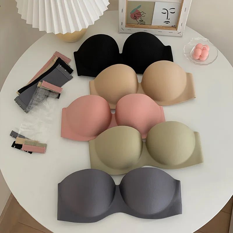 Our Invisible Strapless Bra Sexy Women's Tube Top Female Cropped Top Seamless Crop Top Tube Bra Summer Sexy Underwear Intimates