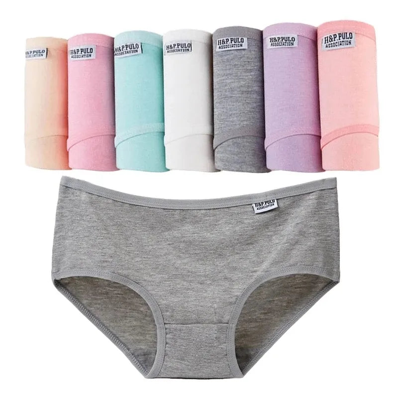 Our 7Pcs/Lot Plus Size Underwear Women's Panties Cotton Girl Briefs Sexy Lingeries Shorts Underpant Solid Panty Female Intimates 4XL