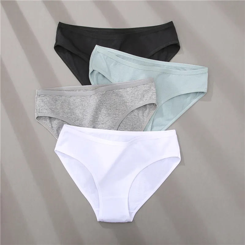 Our all of me 100%Cotton 3Pieces Panties Jacquard Design Pattern Women Panties Underwear Sexy Female Lingerie Briefs Solid Color for Woman