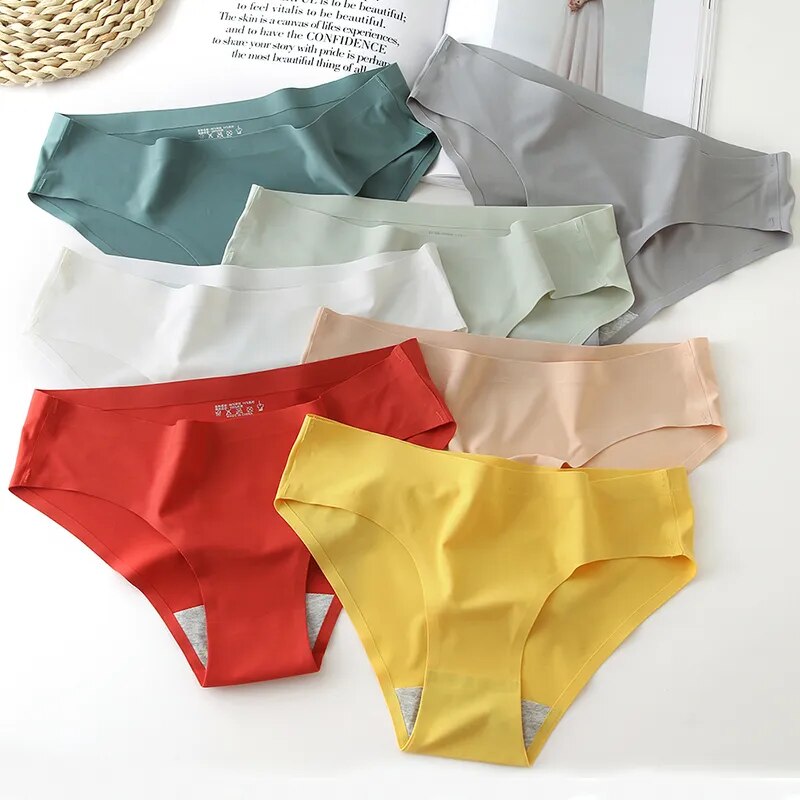 Amanda 4PCS Set Women's Panties Silk Female Underwear 13 Color Panties Women Seamless Woman Lingerie Briefs 3XL Ladies Underpants