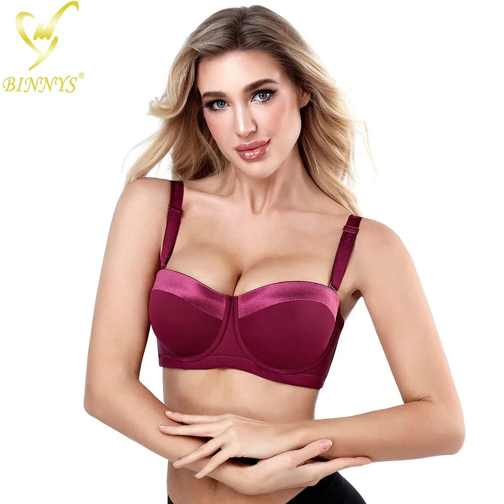 Marvelous push ups Binnys Women's D Cup Strapless Bra 38d Female Lingerie Plus Size Big Cup Women's Underwear Ladies Large Size Women Bras