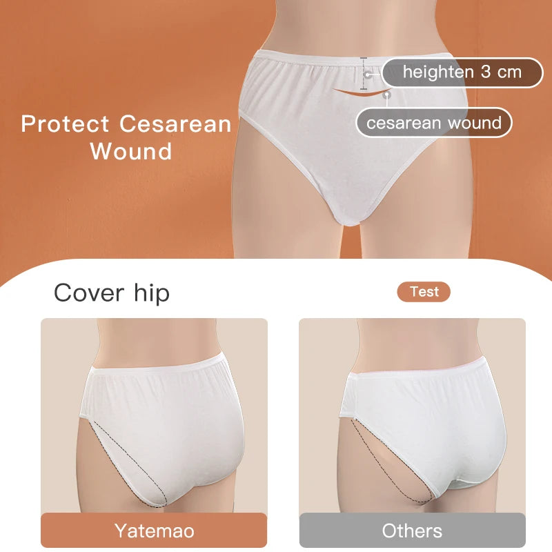 Our 100% cotton 5PCS Briefs Sterilized Disposable Underwear Maternity Underwear cotton Postpartum Underwear Travel Panties